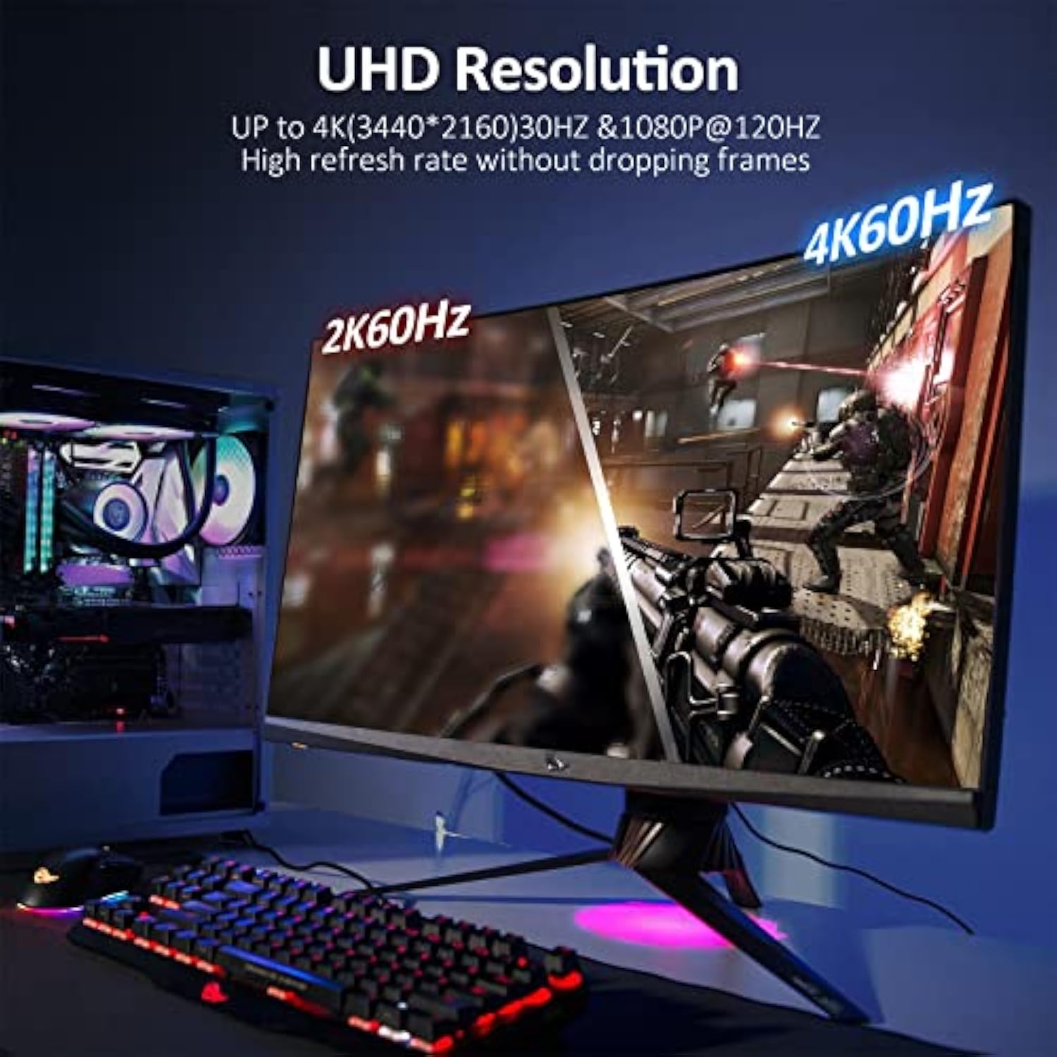 Displayport To Hdmi Cable (4K 60Hz), Dp To Hdmi Unidirectional 4K Uhd Cable, C