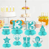 Teal Silver 13Th Birthday Decorations Honeycomb Centerpieces For Girls