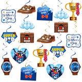 Father's Day Decorations 24 Pcs Hanging Swirls - Fathers Day Party Supplies, Father's Birthday Party Decor