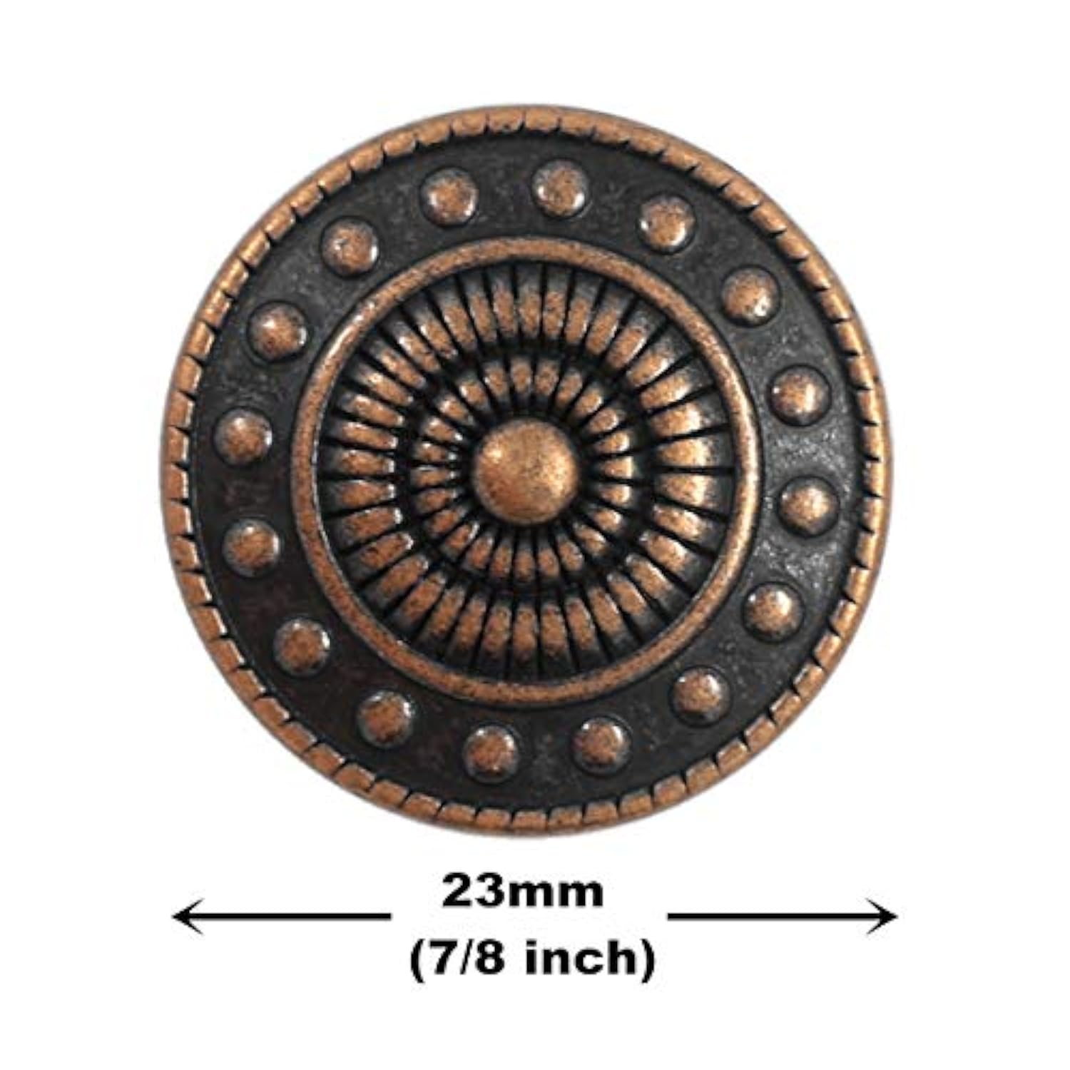 10 Pieces Beads Wheel Metal Shank Buttons. 23Mm (7/8 Inch) (Antique Co