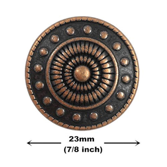 10 Pieces Beads Wheel Metal Shank Buttons. 23Mm (7/8 Inch) (Antique Co
