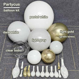 Double Stuffed White Gold Balloon Arch Clear Bobo Garland Kit Party Decorations
