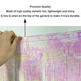 10 Feet By 15 Inch Iridescent White Foil Fringe Garland - Pack Of 3 | Metallic Tinsel Banner | Ideal For Parade Floats, Bridal Shower, Wedding, Birthday, Christmas | Wall Hanging Drapes (3)