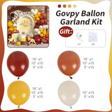 129pcs Fall Balloon Arch Kit Burgundy Orange Yellow Beige Garland for Autumn Party Decor