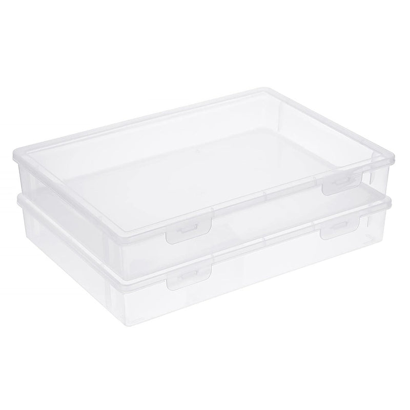 Clear Plastic Storage Box With Flap Lid, Multipurpose Craft Organizers