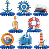 Nautical Party Table Decoration Nautical Honeycomb Centerpiece, Sailor Themed Party Decorations, Ocean Voyage Honeycomb Centerpiece Decoration for Cruise Nautical Birthday Party Supplies