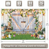 7X5Ft Spring Easter Photography Backdrops Garden Floral Grass Rabbit Eggs Background Bunny Stand Photo Banner Tapestry Booth Props