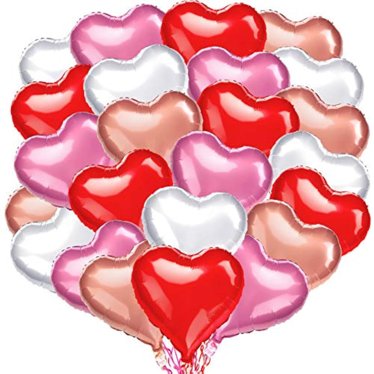 24 Pcs Valentine'S Day Balloons 18 Inch Heart Foil Love Valentine Balloons Pink Red Heart Romantic Gifts For Valentines Day Marriage Wedding Bridal Shower Engagement Party Decor