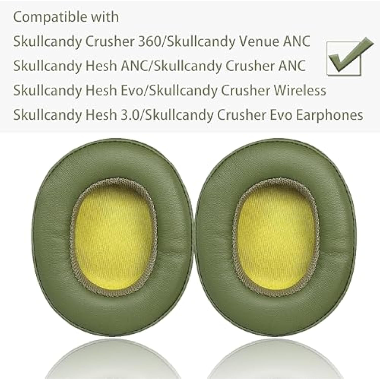 Replacement Ear Pads Are Compatible With Skullcandy Hesh3/Hesh Anc Headphones. Hesh3 Earpads Cushions With Protein Leather And Memory Foam (Military Green)