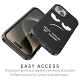 For Iphone 15 Case, Cute [Don'T Touch My Phone] Shockproof Dual Layer Slim Protective Silicone Plastic Cover For Kids Boys Men Phone Case (Iphone 15 6.1-Inch)