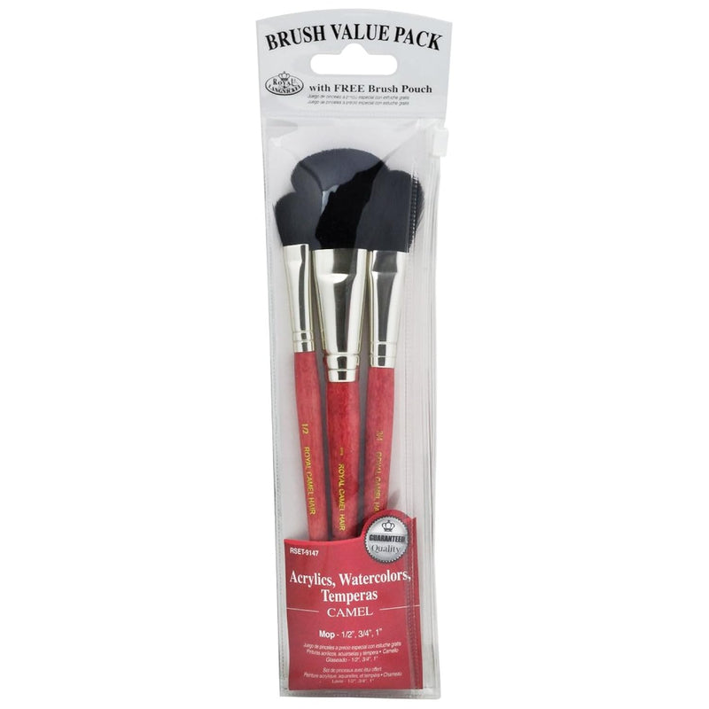 Royal Brush Camel Value Pack Brush Set, 3/Pkg