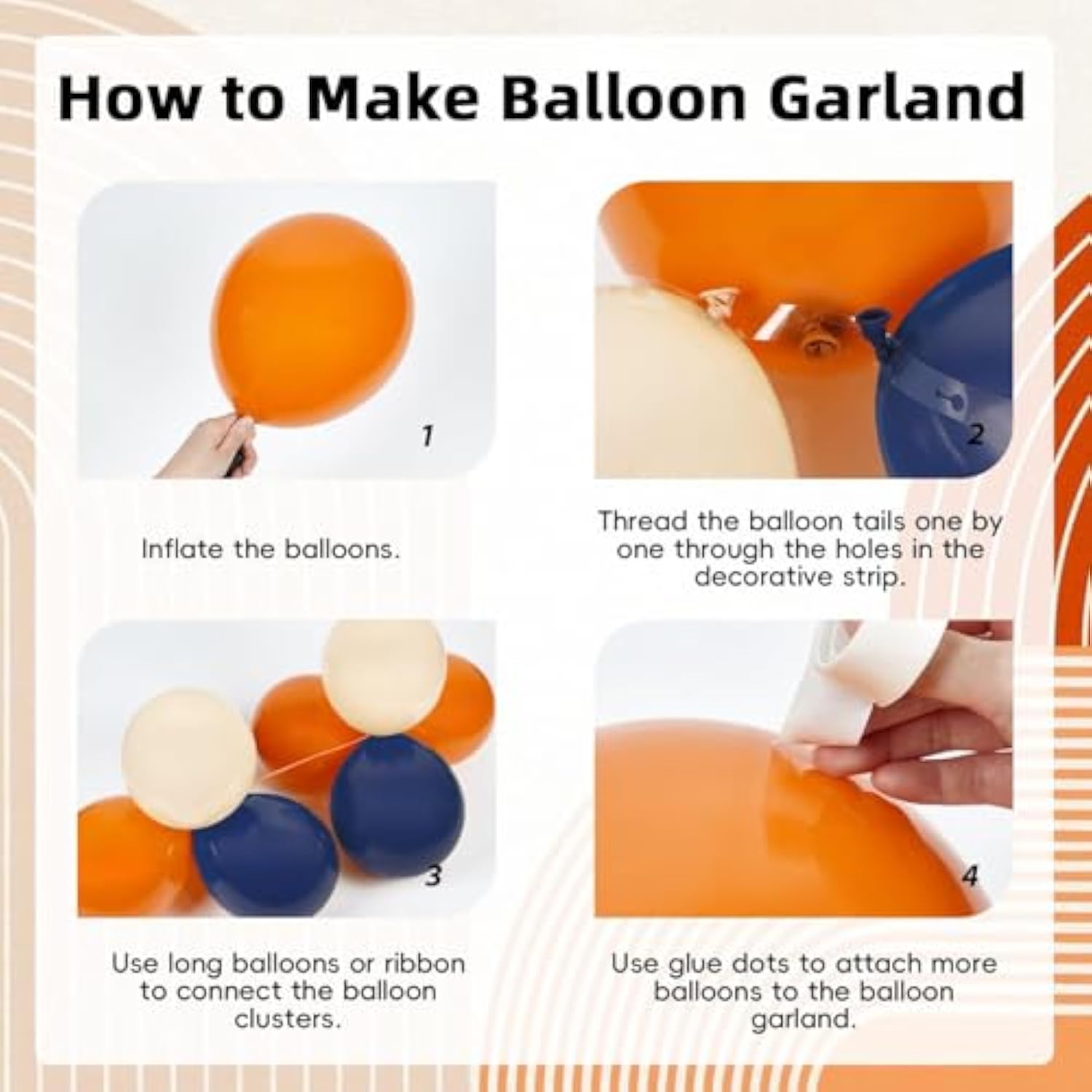 147PCS Fall Balloon Arch Kit with Navy Blue Burnt Orange Balloons for Thanksgiving