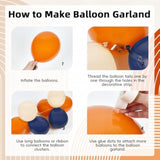 147PCS Fall Balloon Arch Kit with Navy Blue Burnt Orange Balloons for Thanksgiving