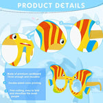 36 Pcs Sea Animal Party Favors Under Ocean Paper Glasses Ocean Animal Photo Props For Fishing Birthday Party Supplies (Bright)