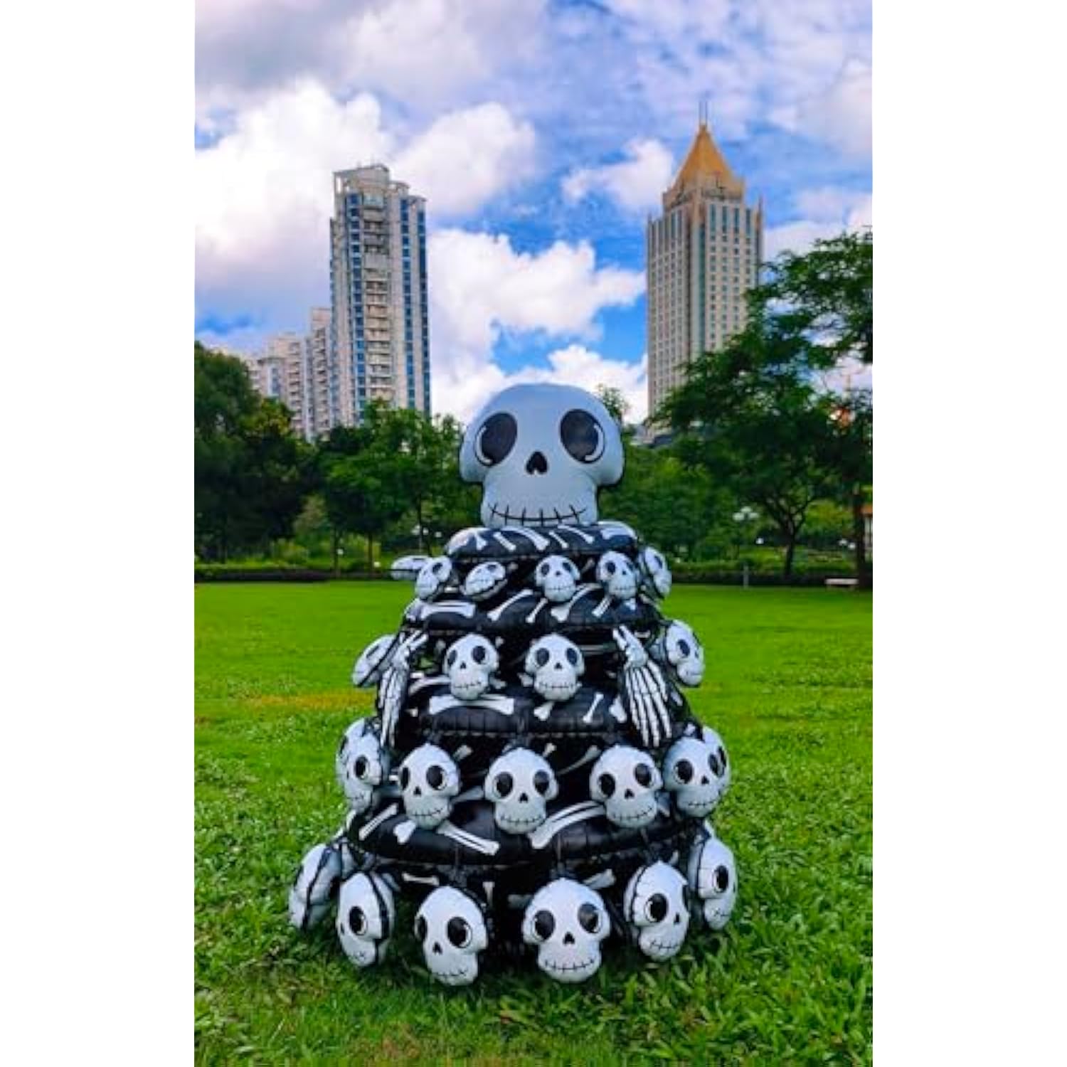 Halloween 4D Skull Foil Balloon 43" Helium Mylar Balloons for Halloween Party Decoration