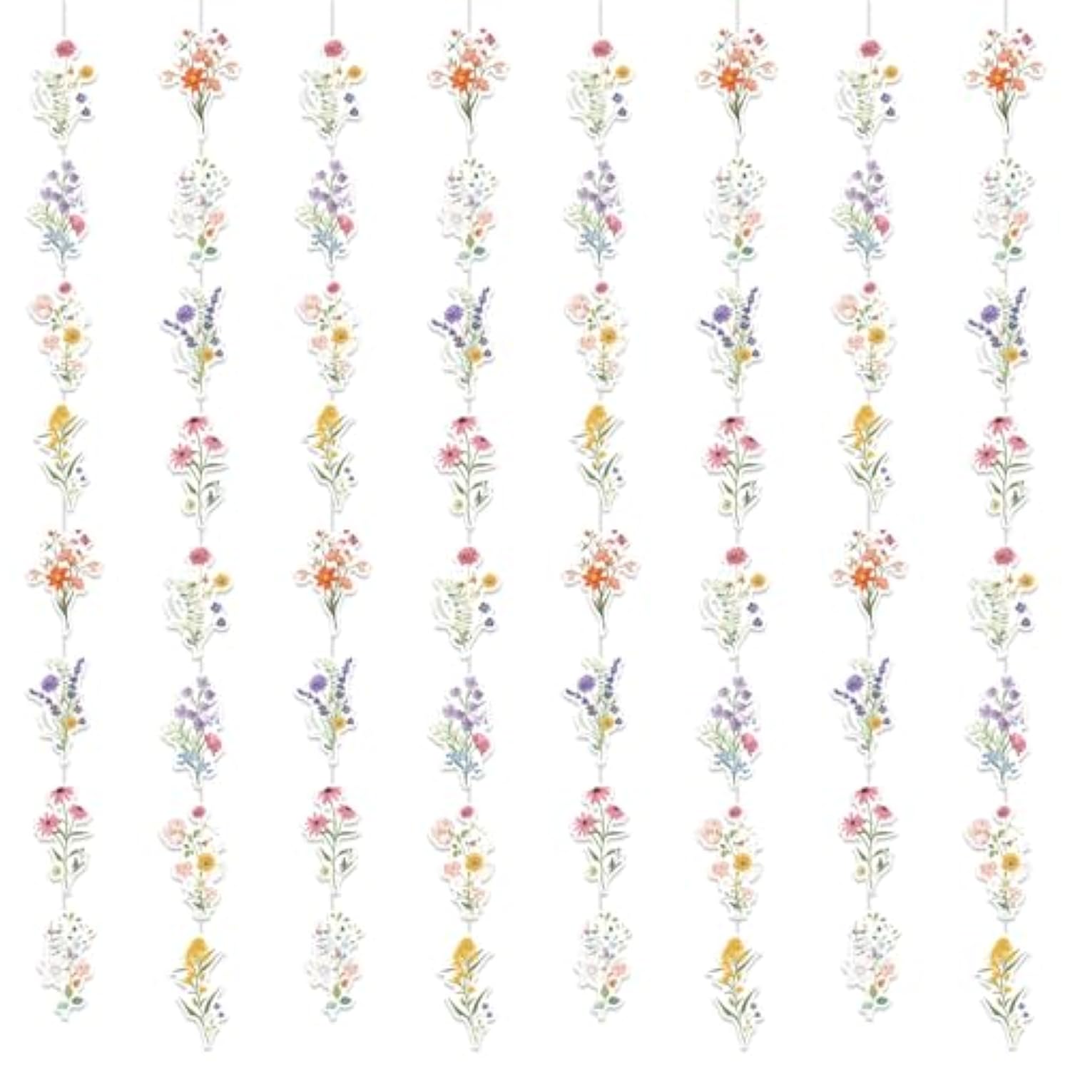 8 Packs Wildflower Paper Hanging Garland Birthday Decorations, Flower Party Baby Bridal Shower Floral Birthday Decor For Girls Women, Spring Summer Wedding Ceiling Decoration