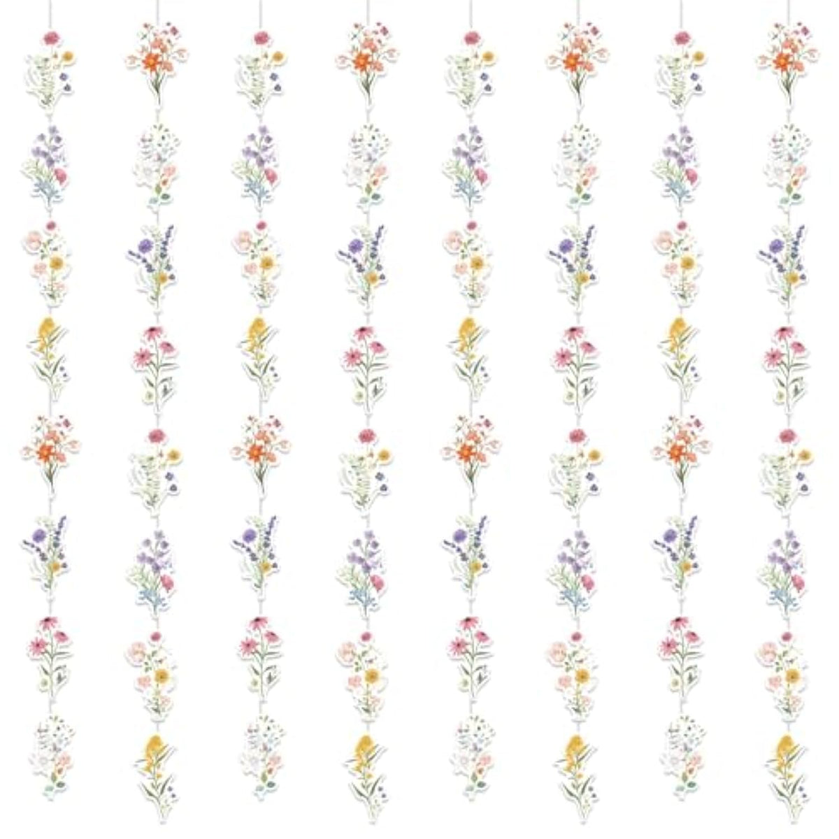 8 Packs Wildflower Paper Hanging Garland Birthday Decorations, Flower Party Baby Bridal Shower Floral Birthday Decor For Girls Women, Spring Summer Wedding Ceiling Decoration