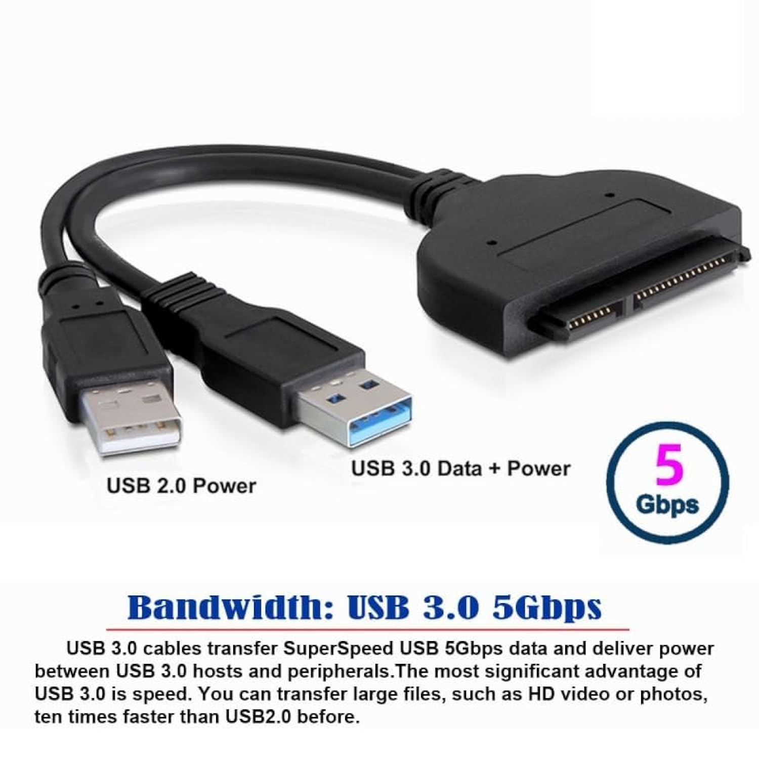 Usb 3.0 To Sata 22Pin & 12+6Pin Ssd Pcb Disk Drive Cable Adappter Compatible W