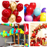 50Pcs Pearl Red & White Latex Balloon 12 Inch with Red Confetti for Party Decor