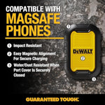 DEWALT Heavy Duty Magnetic Power Bank 5,000mAh, Rugged Wireless Portable Charger, 18W Fast Charging Battery Pack, USB-C to C w/USB Adapter Cable 4', Water Resistant, Works w/Magsafe iPhone 16/15/14