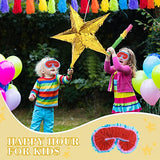 3 Pcs Foil Star Piñata with a Blindfold and Bat Foldable Star Piñatas for Girl Kids Boys Adults Birthday Wedding Christmas Cinco de Mayo Party Decorations