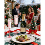 24 Pack Pink Plastic Champagne Flutes - Pink 6 Oz Disposable Champagne Glasses - Square Plastic Toasting Glasses For Party Birthday Anniversary Wedding