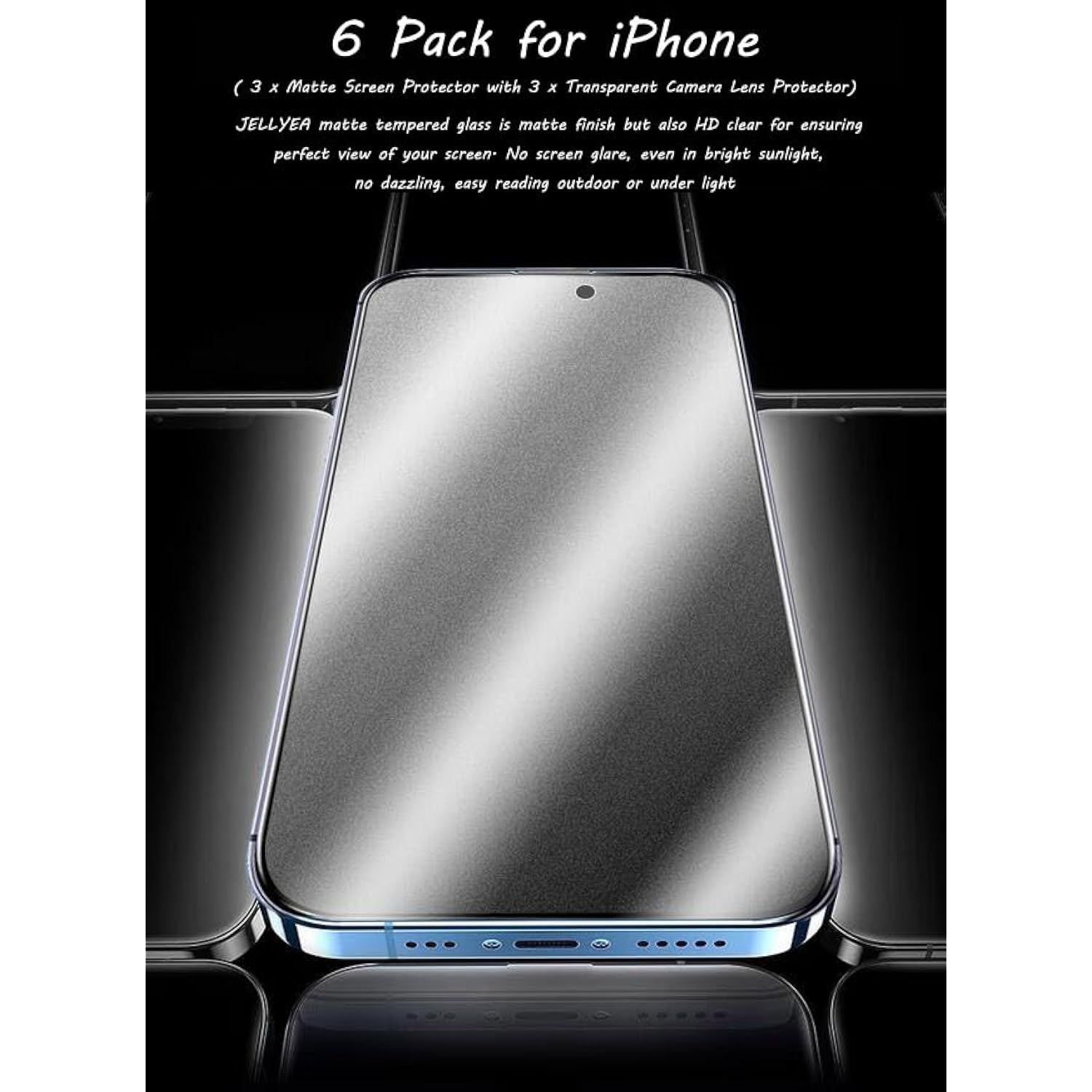 6 Pieces, 3 X Matte Screen Protector For Iphone 12 (6.1 Inches) And 3 X Transparent Camera Lens Protector, Matte Tempered Glass For Apple Iphone 12 Anti-Glare Anti-Fingerprint