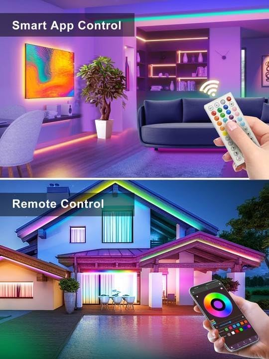 50FT RGB Neon Rope Lights IP67 Waterproof App Remote Control Music Sync Flexible LED Strip