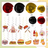 58 Pcs Summer Picnic Party Hanging Decoration Bbq Party Decorations Bbq Picnic Birthday Hanging Swirl For Kids Summer Picnic Holidays Birthday Carnival Party Supplies