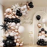 Black Gold Balloon Arch Kit 125pcs Metallic Star Balloons for Party Decorations