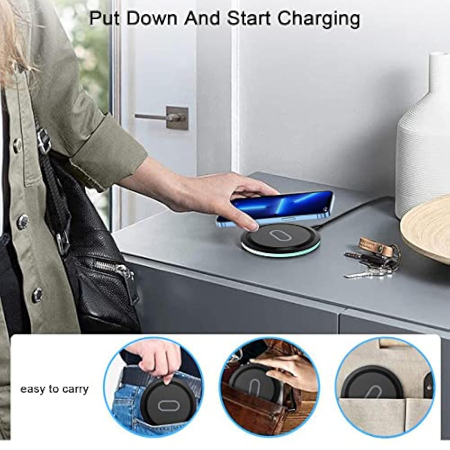 15W Wireless Google Charger Fast Charging Pad For Google Pixel 9A 9 Pro Xl Fold 8 7 6 Pro 8A 7A, Samsung Galaxy S25 S24 Ultra S23 Fe S22 S21 Fe S20 Z Flip Fold 6,Wireless Charger Station Fast Charging