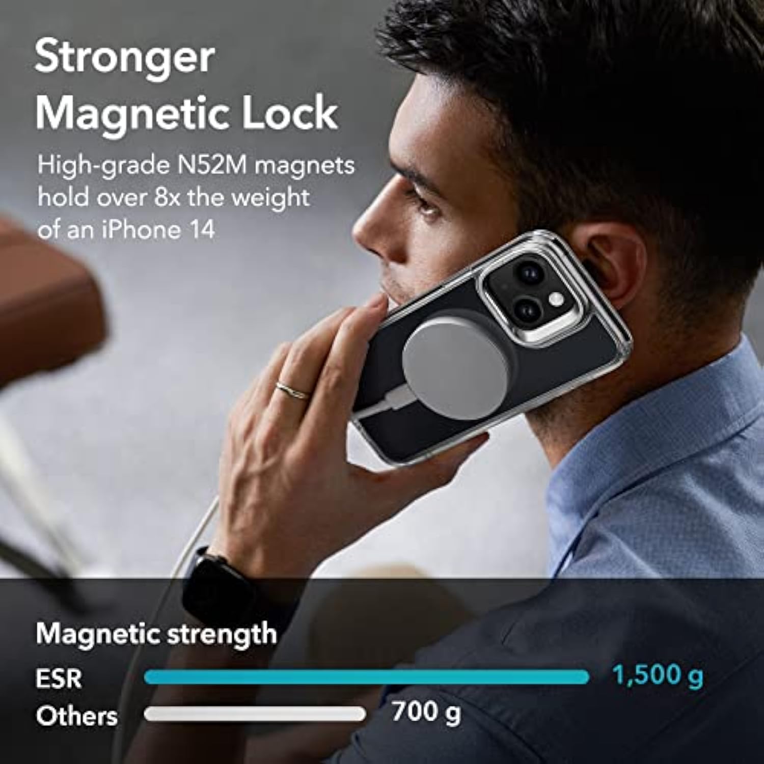 Esr For Iphone 13 Case/Iphone 14 Case, Compatible With Magsafe, Built-In Stash Stand Clear Phone Case For Iphone 13/Iphone 14, -Grade Protection Magnetic Phone Case, Classic Series, Clear