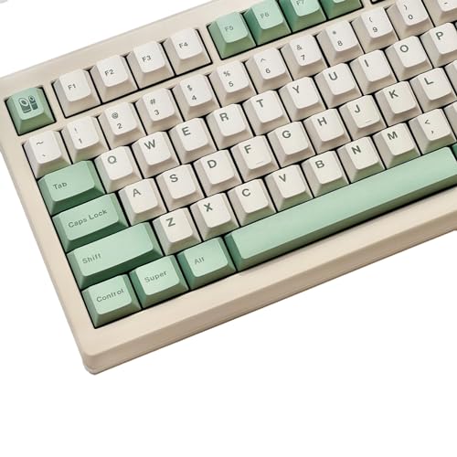 Pbt Bamboo Forest Keycaps For Mechanical Keyboard 60% 65% 75% Cherry Profile Green White Keycaps Dye Sub Custom Gaming Keyboard Keycaps For Gateron Mx Switches With Key Cap Puller