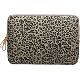 XSKN 13 inch Yellow Cheetah Zipper Canvas Fabric Stylish Leopard's Spots Print Style Laptop Sleeve for MacBook/Dell/HP/Lenovo/Sony/Toshiba/Acer/Samsung/Haier etc.