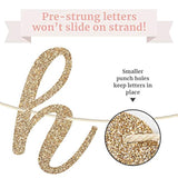 Pre-Strung Happy Birthday Banner - No Diy - Gold Glitter Birthday Party Banner In Script - Pre-Strung Garland On 6 Ft Strands - Gold Bday Party Decorations & Decor. Did We Mention No Diy