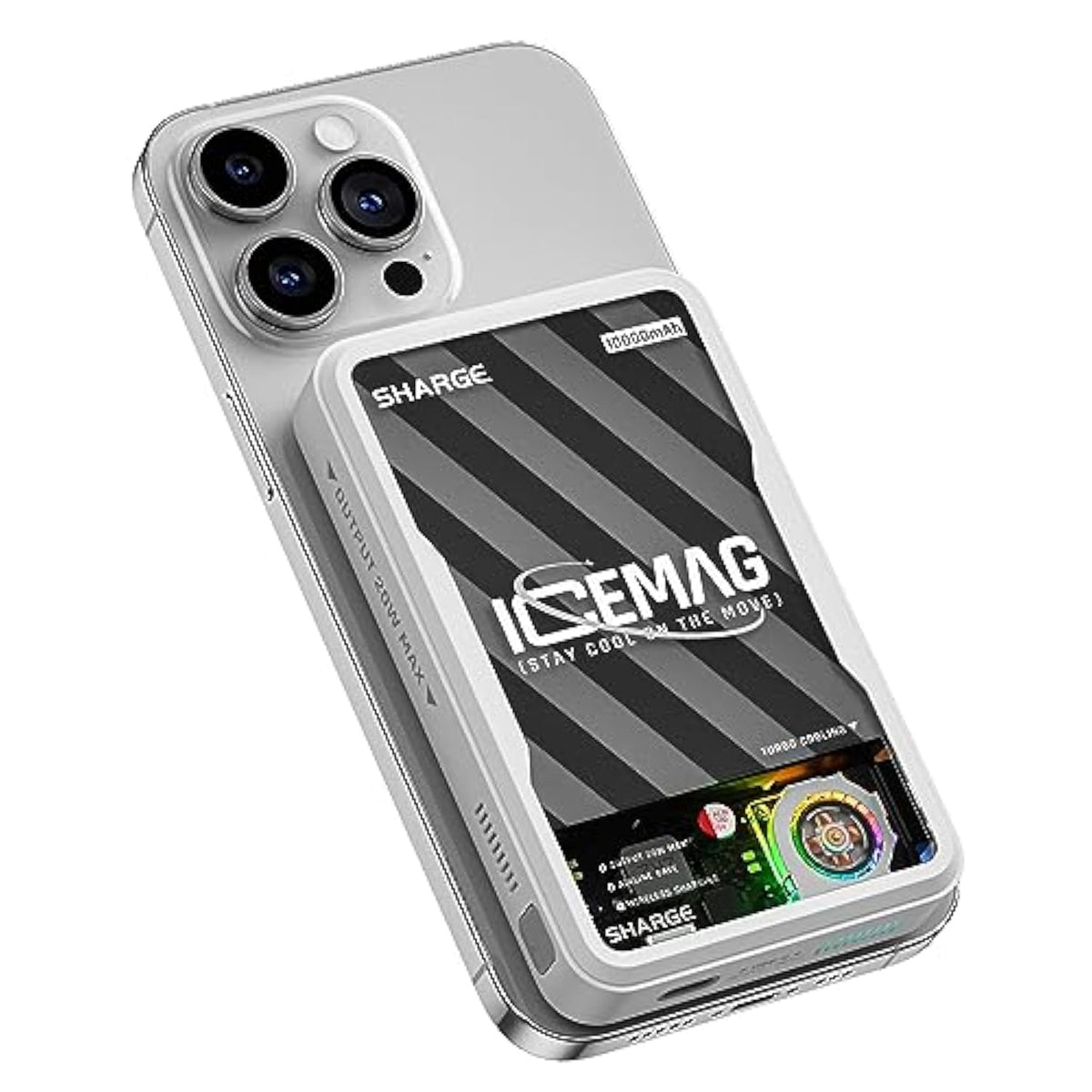 Icemag Magnetic Power Bank, World'S First 10000Mah Battery Pack With Active Cooling For Magsafe, Transparent Portable Charger With 20W Usb-C Input/Output For Iphone16/15 Pro Max/ 14 Pro Max