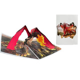 3D Pop Up Greeting Card – Fire-Breathing Dragon With Red Wings, Handmade Fantasy Card For Birthday, Halloween, Gamer, D&D, Adventure & Fantasy Lover Gift With Envelope A38
