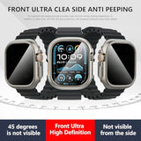 2+2-Pack For Apple Watch Ultra 3/2/1 49Mm Case + Privacy Tempered Glass Screen Protector, [Anti-Peeping] [With Auto Alignment Tool Kit]+ Pc Protective Cover For Iwatch Ultra 49Mm -Titanium