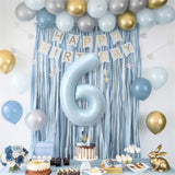 40 Inch 6 Balloon Number, Large Pastel Baby Sky Blue Foil Number 6 Balloons Birthday Party Decor, Light Powder Blue Helium Mylar Self Inflating Balloon For Boys Kid 6Th Birthday Anniversary Decoration