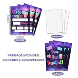 Sleepover Birthday Party Invitation, Galaxy Slumber Fill-In Invites For Friends, 20 Invitations With Envelopes(4" X 6")?Party Favors Decorations And Supplies-21