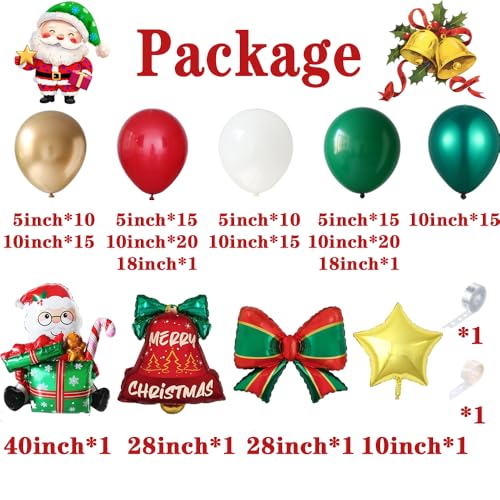 Christmas Balloon Arch Garland Kit for Christmas Party Decorations