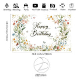 Floral Butterfly Birthday Backdrop – 70.8" x 43.3" Wildflower Banner for Girls' Party Decor