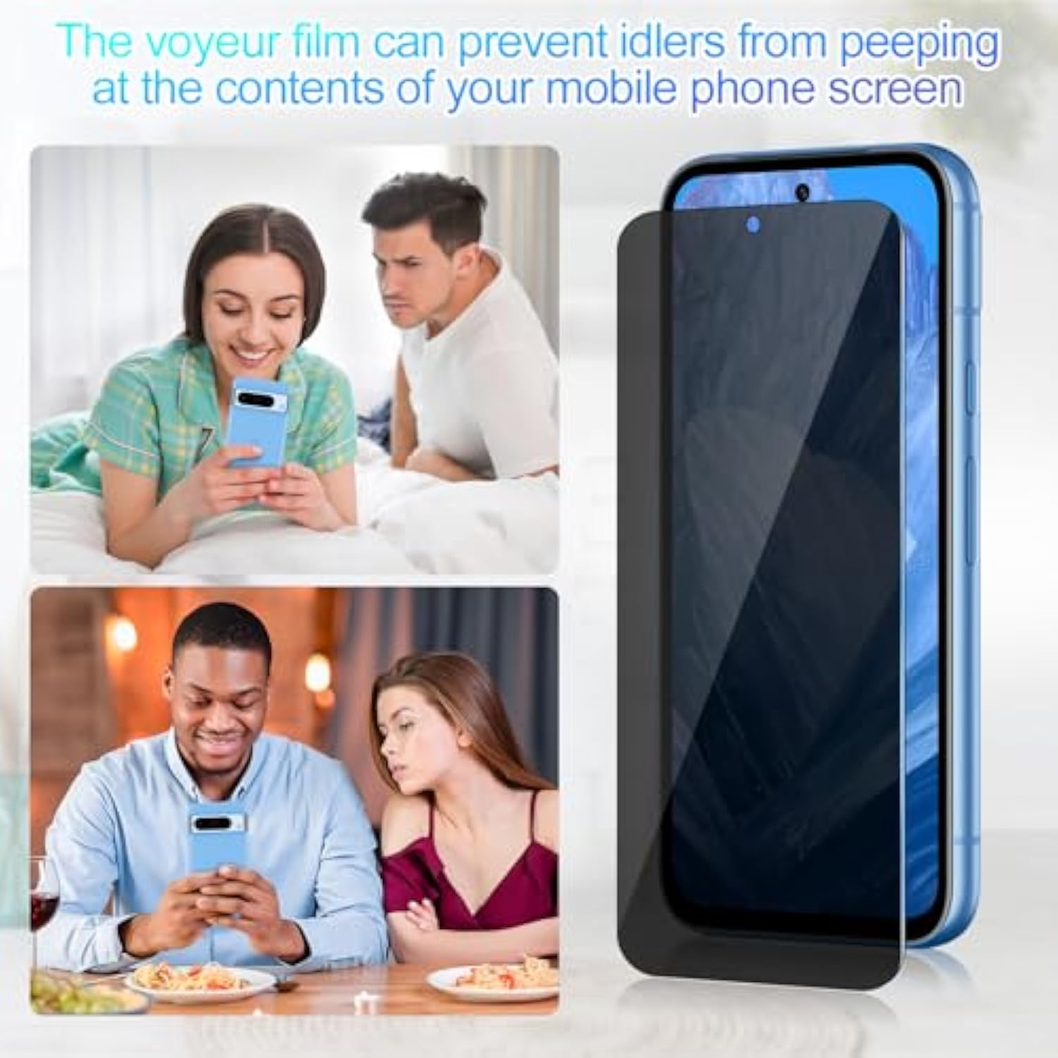 3 Pack Privacy Screen Protector For Google Pixel 8A[Anti-Spy Tempered Glass], Ultra Hd, Anti-Scratch, Bubble-Free, Easy Install 9H Protective Glass For Pixel 8A