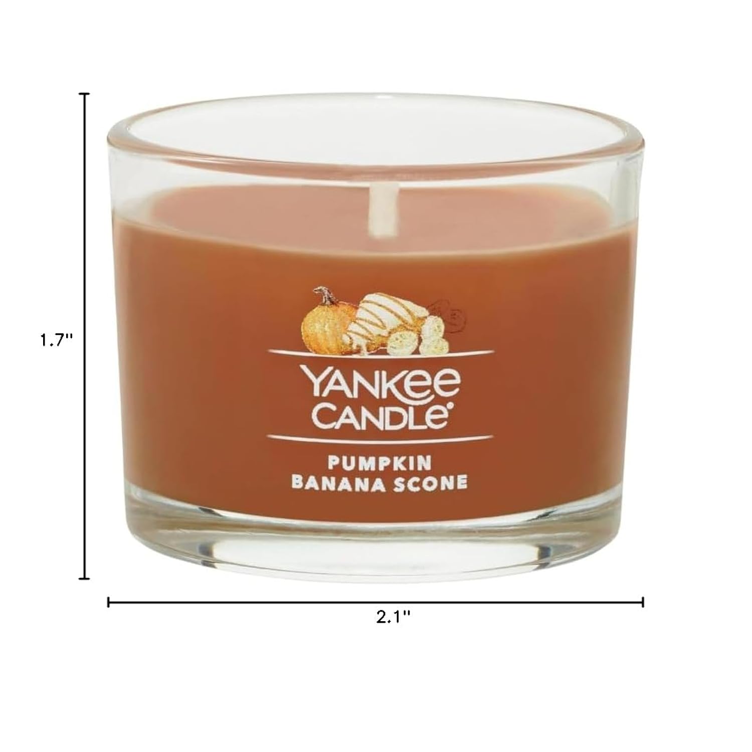 Yankee Candle Signature Votive Mini Candle Jar, Pumpkin Banana Scone Scent, Natural Soy Wax Blend Candle with Natural Fiber Wick, 1.3 OZ Glass Jar (Pack of 4)