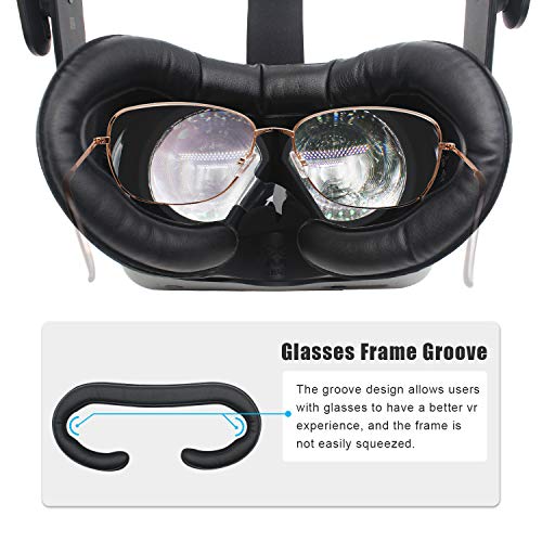 Facial Interface Bracket & PU Leather Foam Face Cover Pad Replacement & Anti-Leakage Nose Pad & Protective Lens Cover Comfort Set for Valve Index