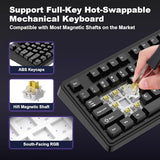 Ajazz Ak980Max Wired Magnetic Axis Mechanical Keyboard, 98% Hot-Swappable Custom Keyboard With Rgb Backlighting, Pre-Lubricated Switches, Abs Keycaps, Suitable For Mac/Win/Visa/Pc