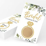 Bridal Shower Games – Scratch Off Raffle Cards, Fun Wedding Shower Game, Botanical Eucalyptus Theme, 30 Cards & Stickers