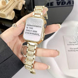 Women Sparkly Iwatch Screen Protector Case Compatible With Apple Watch Band 38Mm 40Mm 41Mm 42Mm 44Mm 45Mm 46Mm Series,No_Glass Slim Bling Bumper (Black+Golden+Silver, 38 Mm)