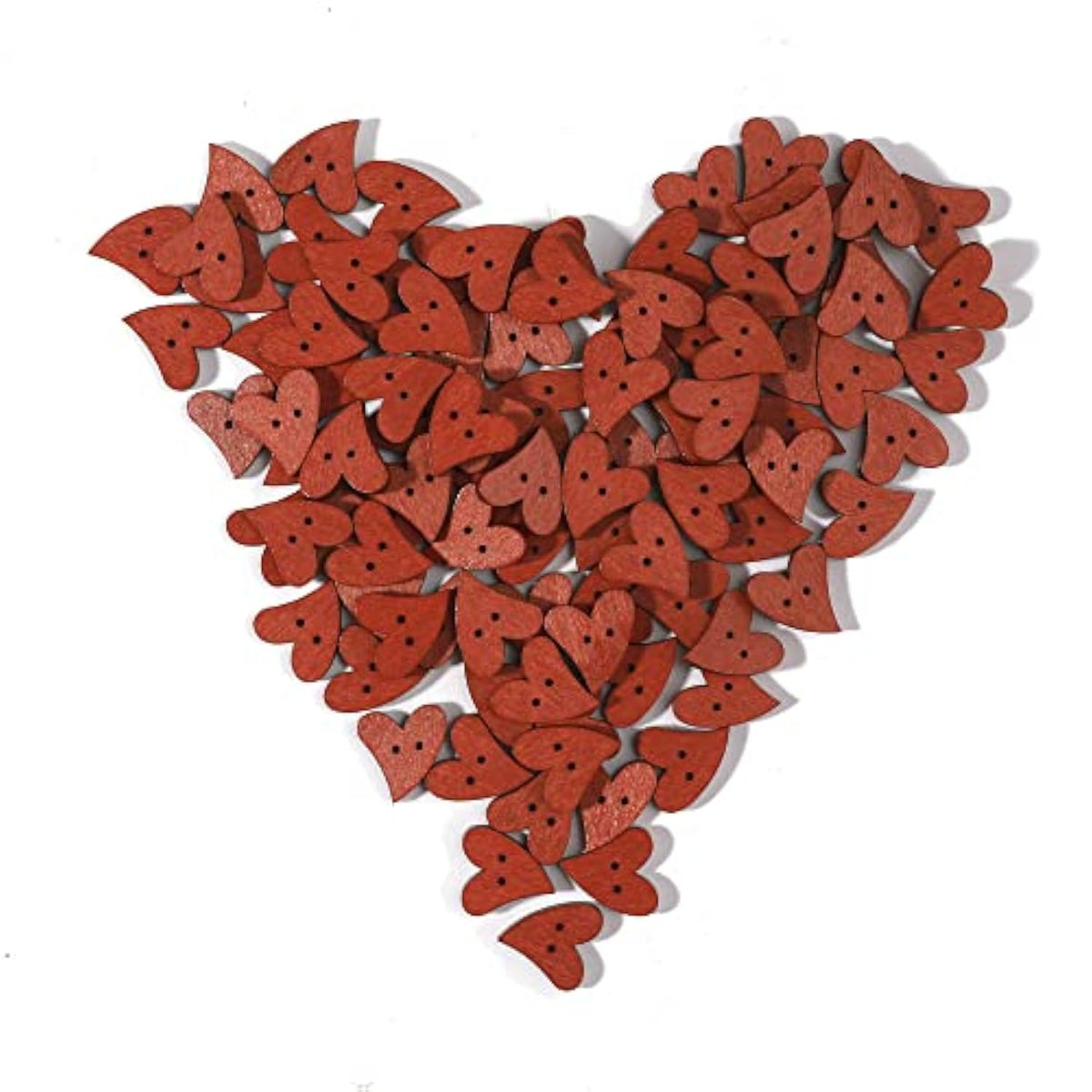 100 Pcs Brown Wooden Buttons For Sewing Wood Crafts Button With 2 Hole