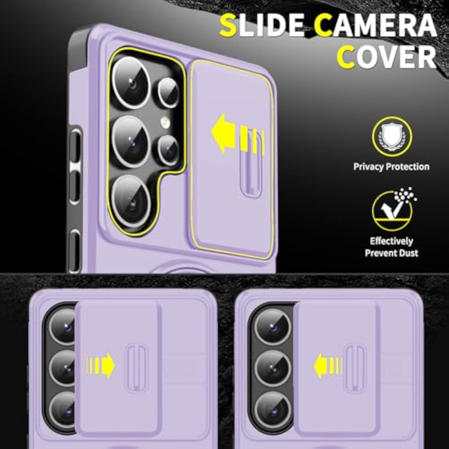 Purple Samsung Galaxy S22 Ultra 5G Shockproof Phone Case with Artistic Design